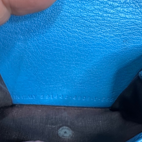 Balenciaga Vibrant Azure Leather Card Mini Wallet - Picture 6 of 11